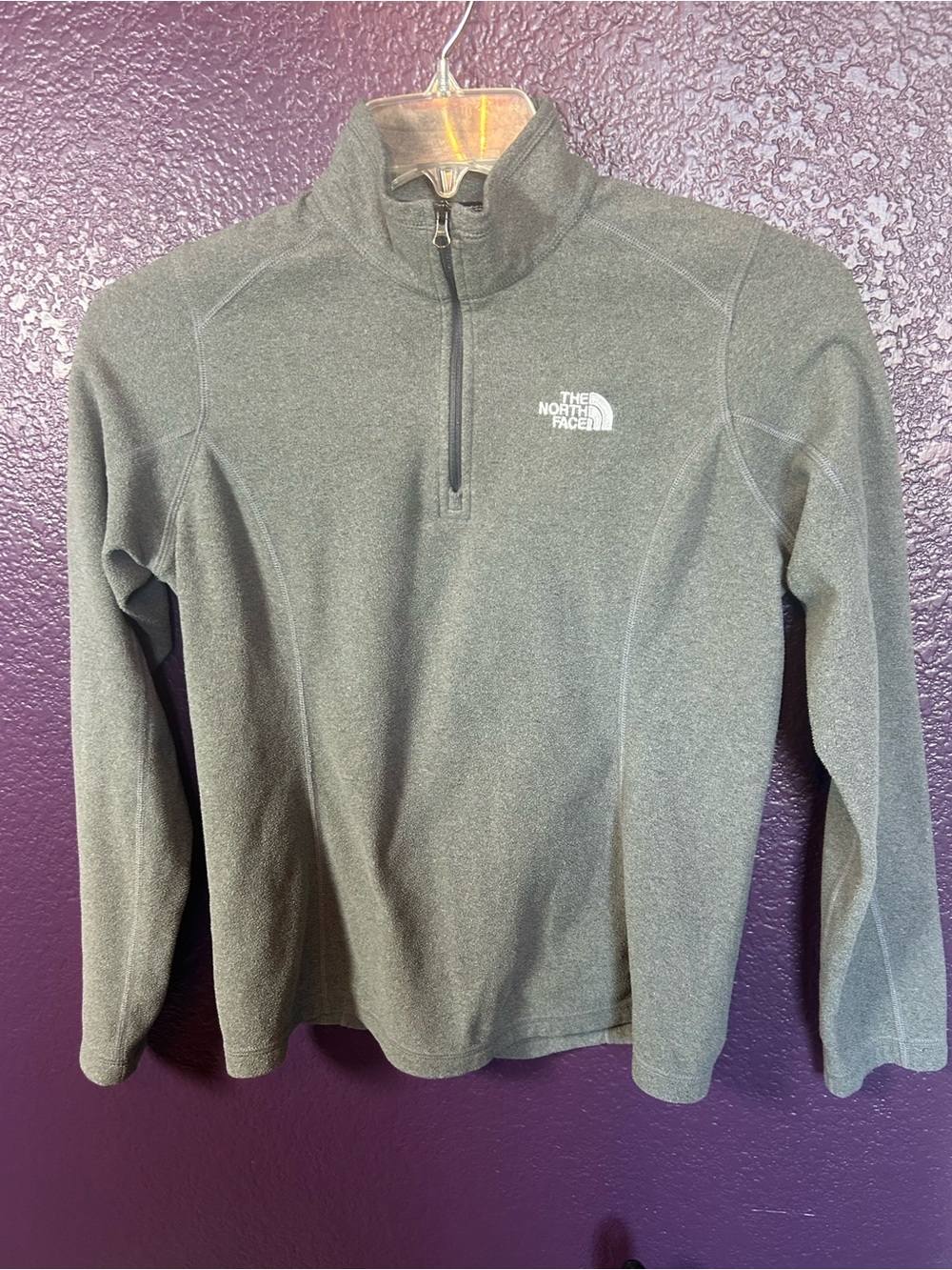 The North Face TKA Glacier 1/4 Zip Fleece Pullover Medium Grey Heather S/P